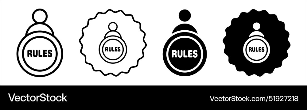 Text rules icon symbol set collection vector image
