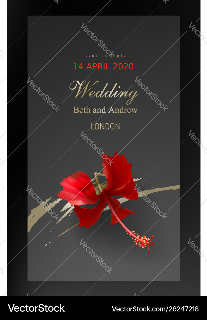 Tropical red hibiscus flower on black background Tropical red hibiscus flower on black background vector image