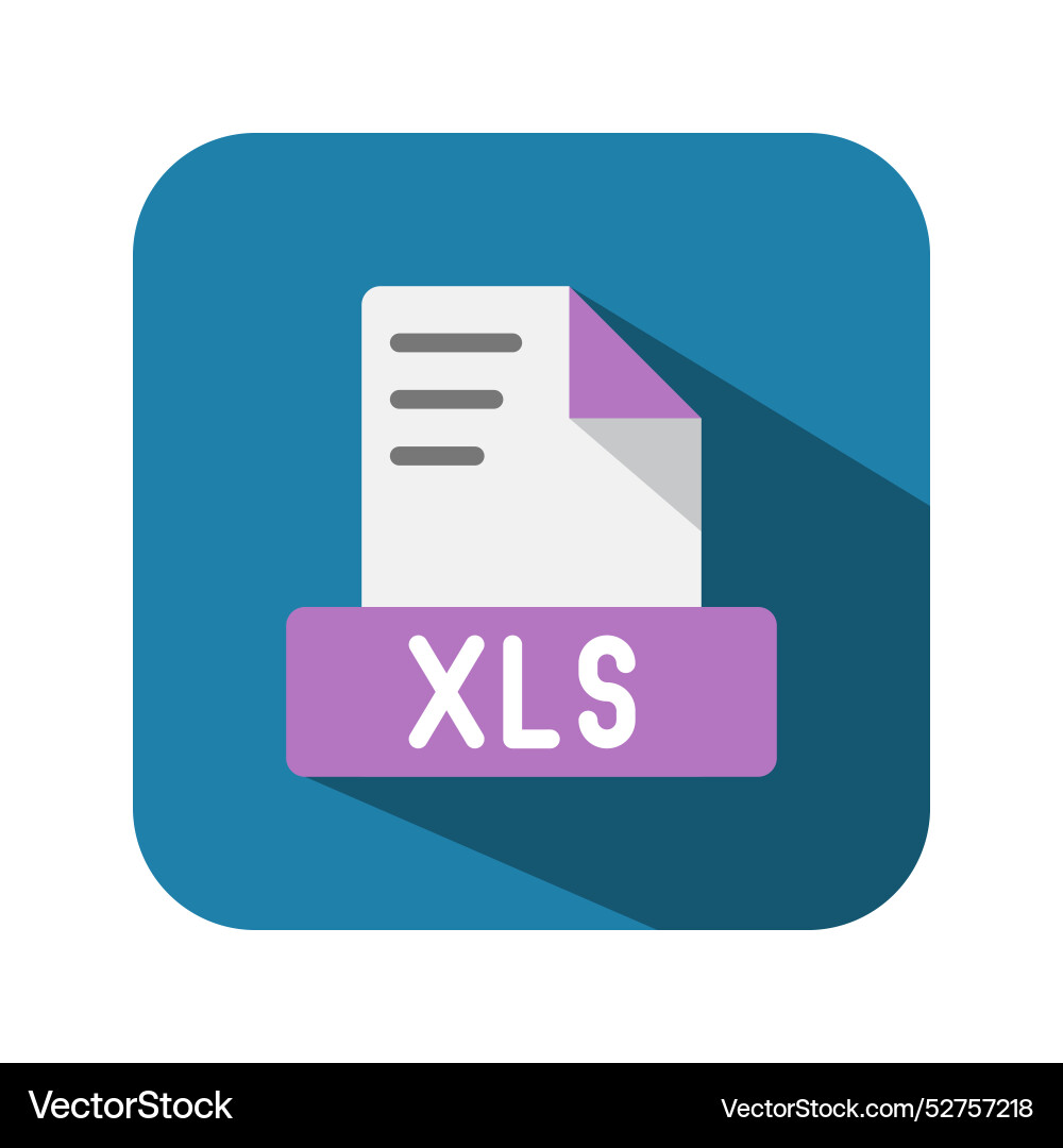 Xls text flat icons symbol document files archive Xls text flat icons symbol document files archive vector image