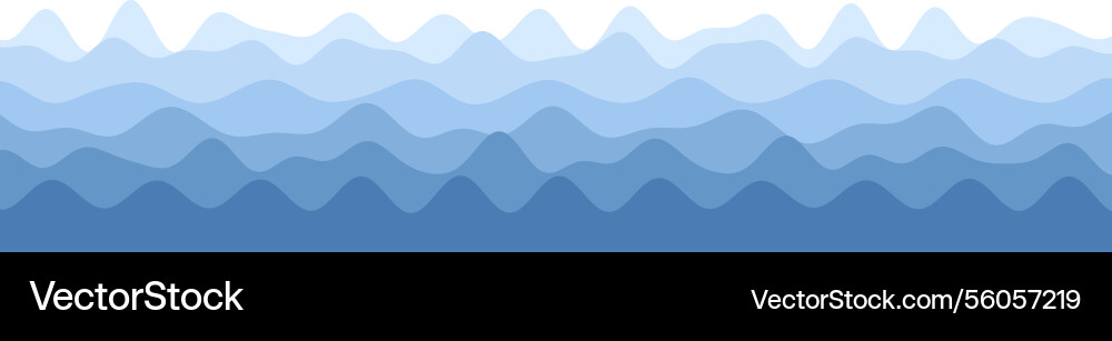 Abstract blue wave pattern with overlapping vector image
