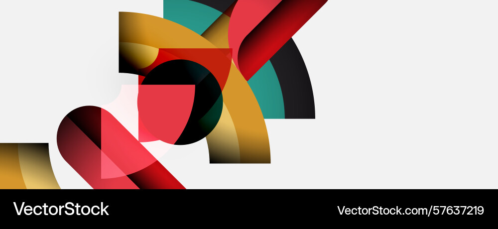 Abstract shapes overlap creating dynamic Vector Image