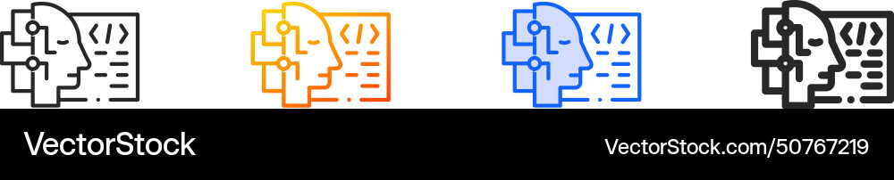 Artificial intelligence iconthin linear gradient Artificial intelligence iconthin linear gradient vector image