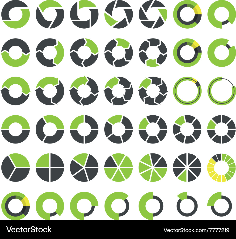 Circular Data Visualizations & Charts Vector Image