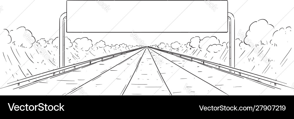 Forward Highway with Empty Sign vector image