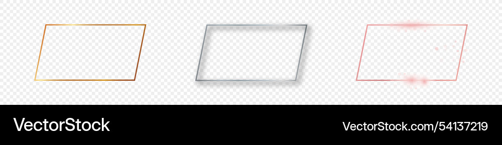 Set of three rectangular shape frames Vector Image