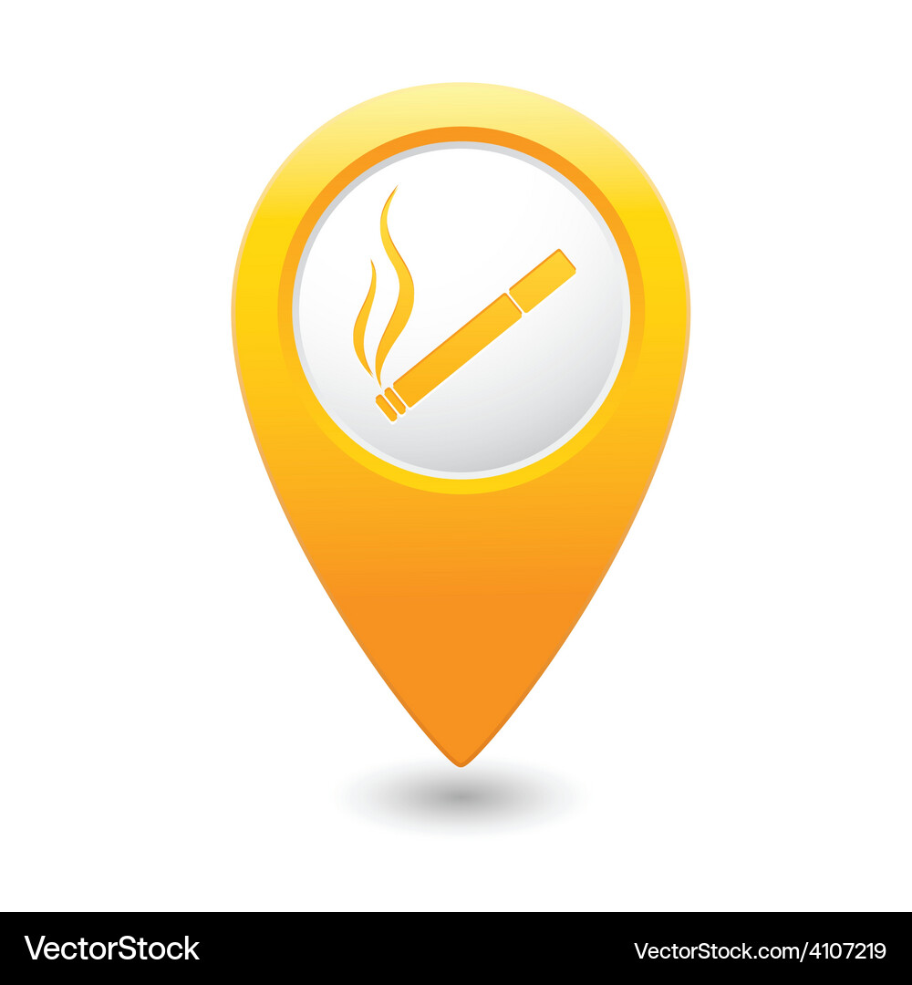 Smoking map pointer yellow Vector Image