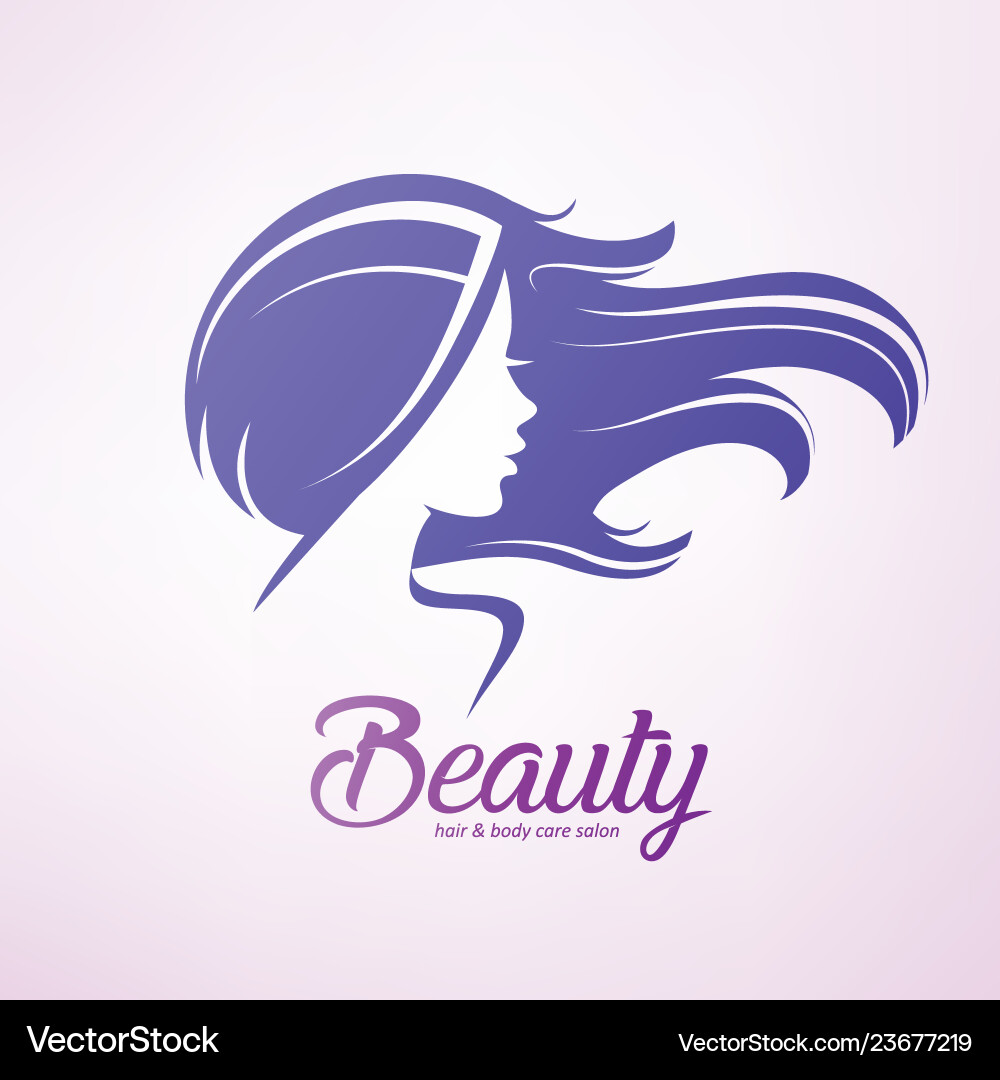 Woman's Hair Silhouette - Beauty Logo vector image
