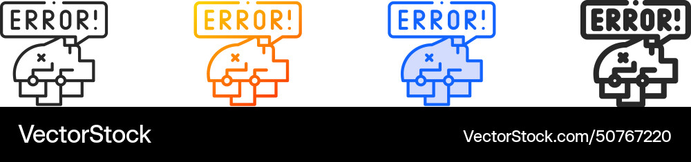 Artificial intelligence iconthin linear gradient Artificial intelligence iconthin linear gradient vector image