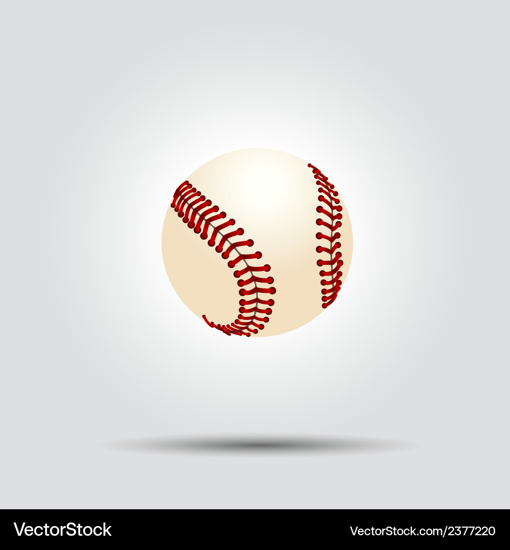 Baseball Ball with Shadow Vector Image