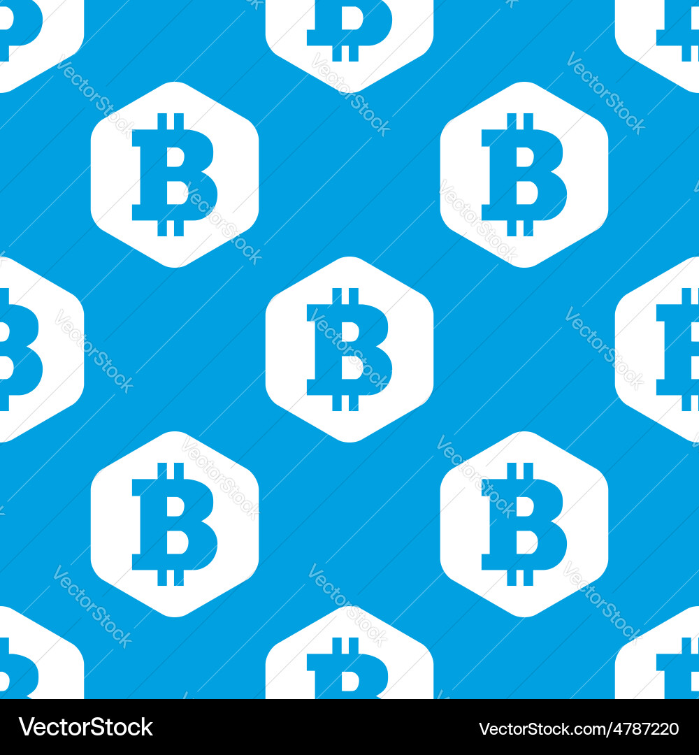 Bitcoin hexagon pattern vector image