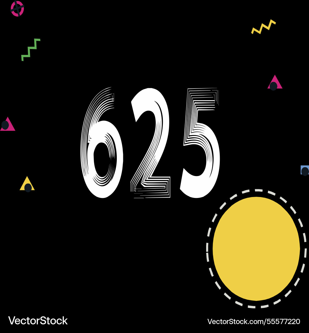 Number font design with decorative dots Vector Image