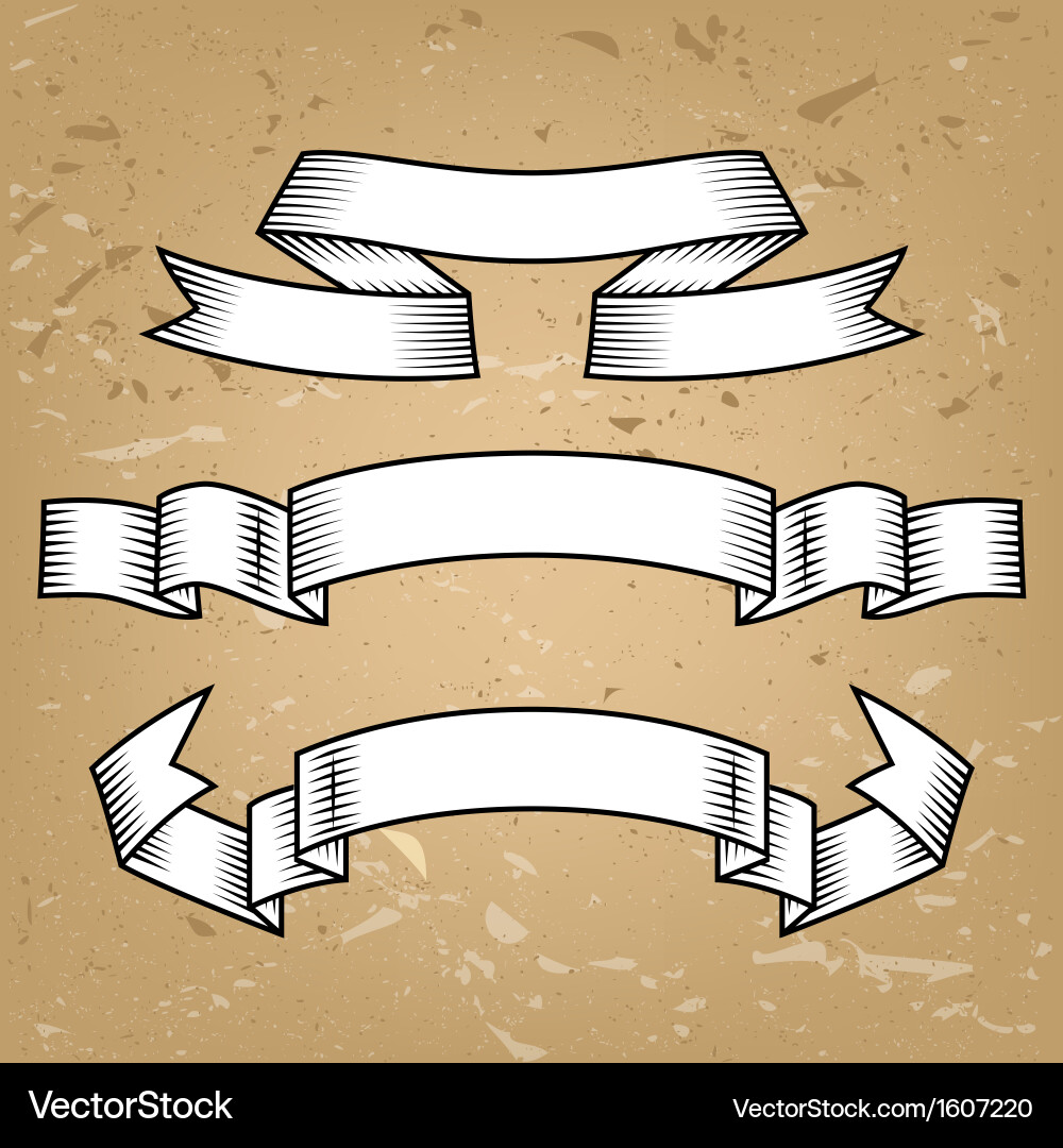 Retro Ribbon Scroll Set vector image