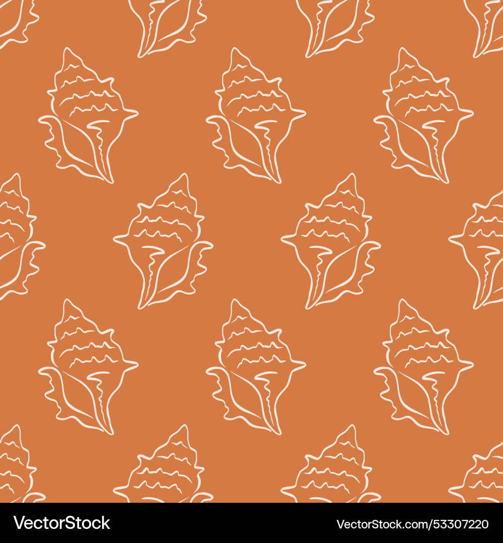 Sea shell seamless pattern ocean seashell print Sea shell seamless pattern ocean seashell print vector image