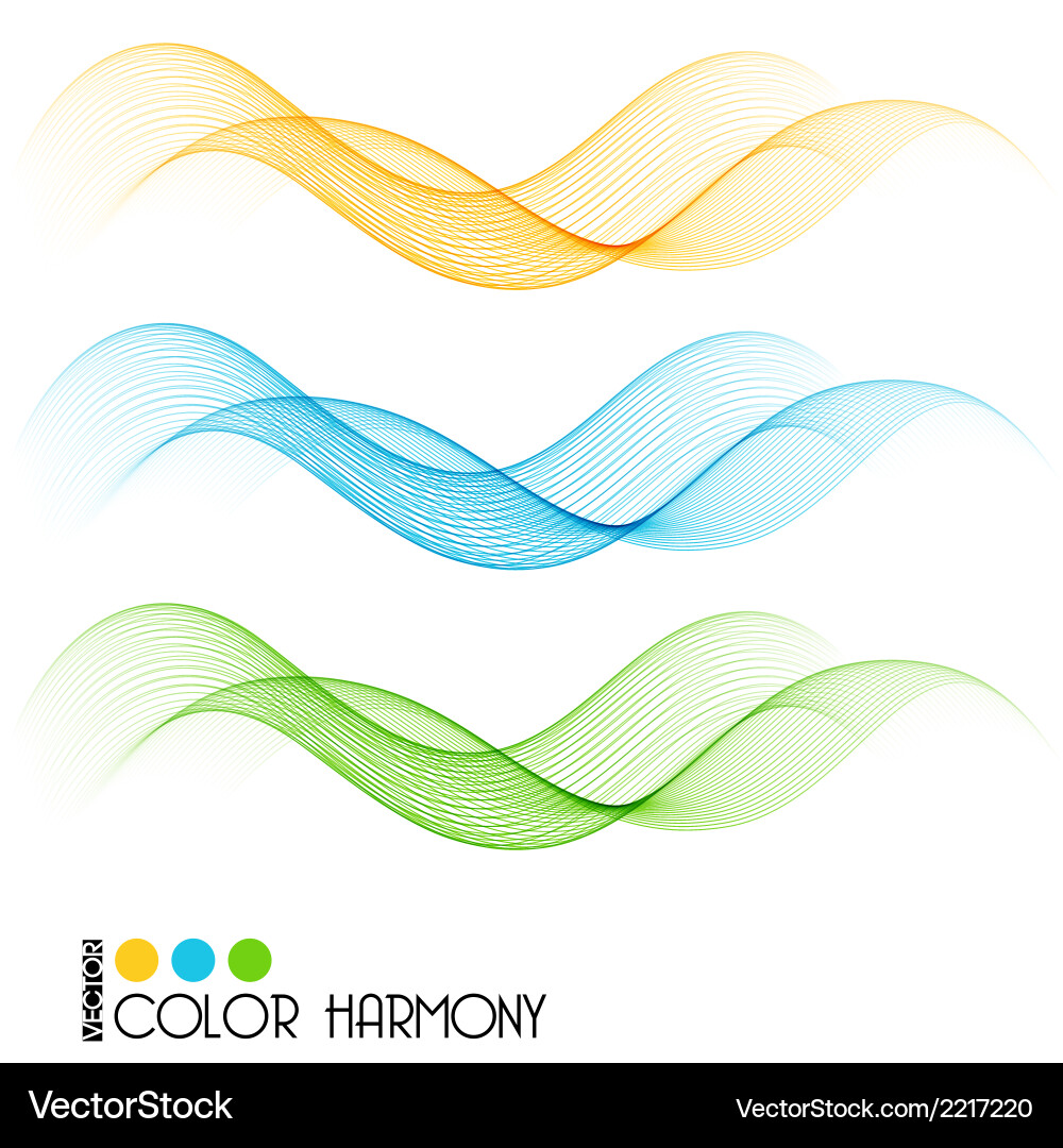 Set of color curve lines vector image