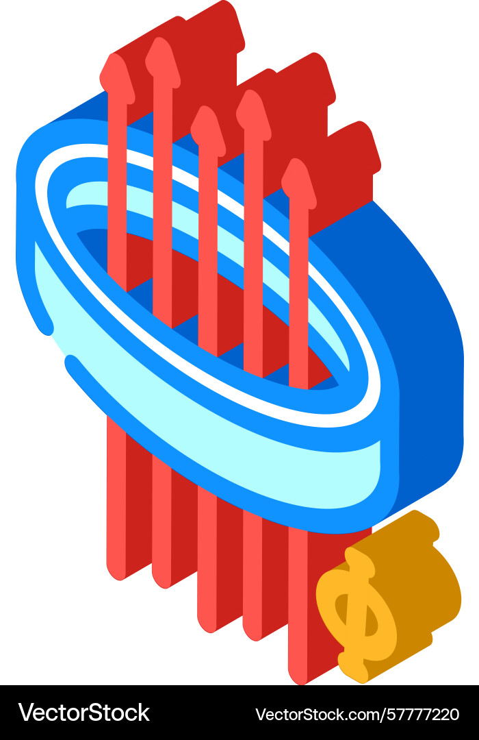 Superconducting loop quantum computer isometric vector image