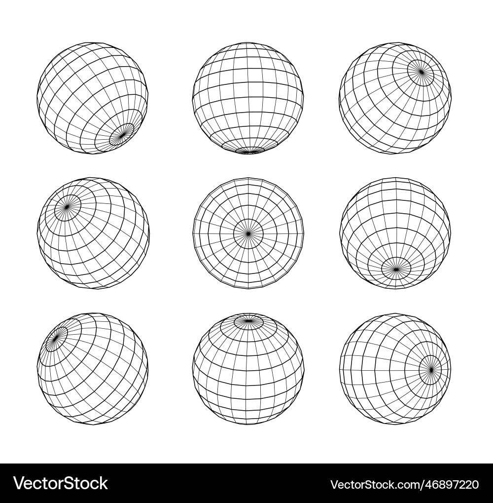 Wireframe Globe Grid vector image