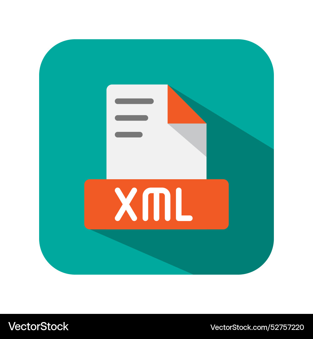 Xml file type flat icons symbol document files Xml file type flat icons symbol document files vector image