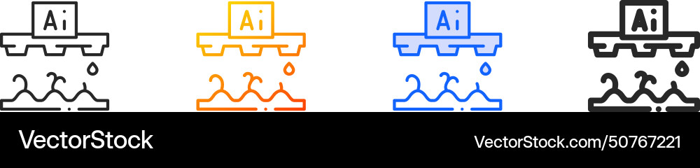 Artificial intelligence iconthin linear gradient Artificial intelligence iconthin linear gradient vector image