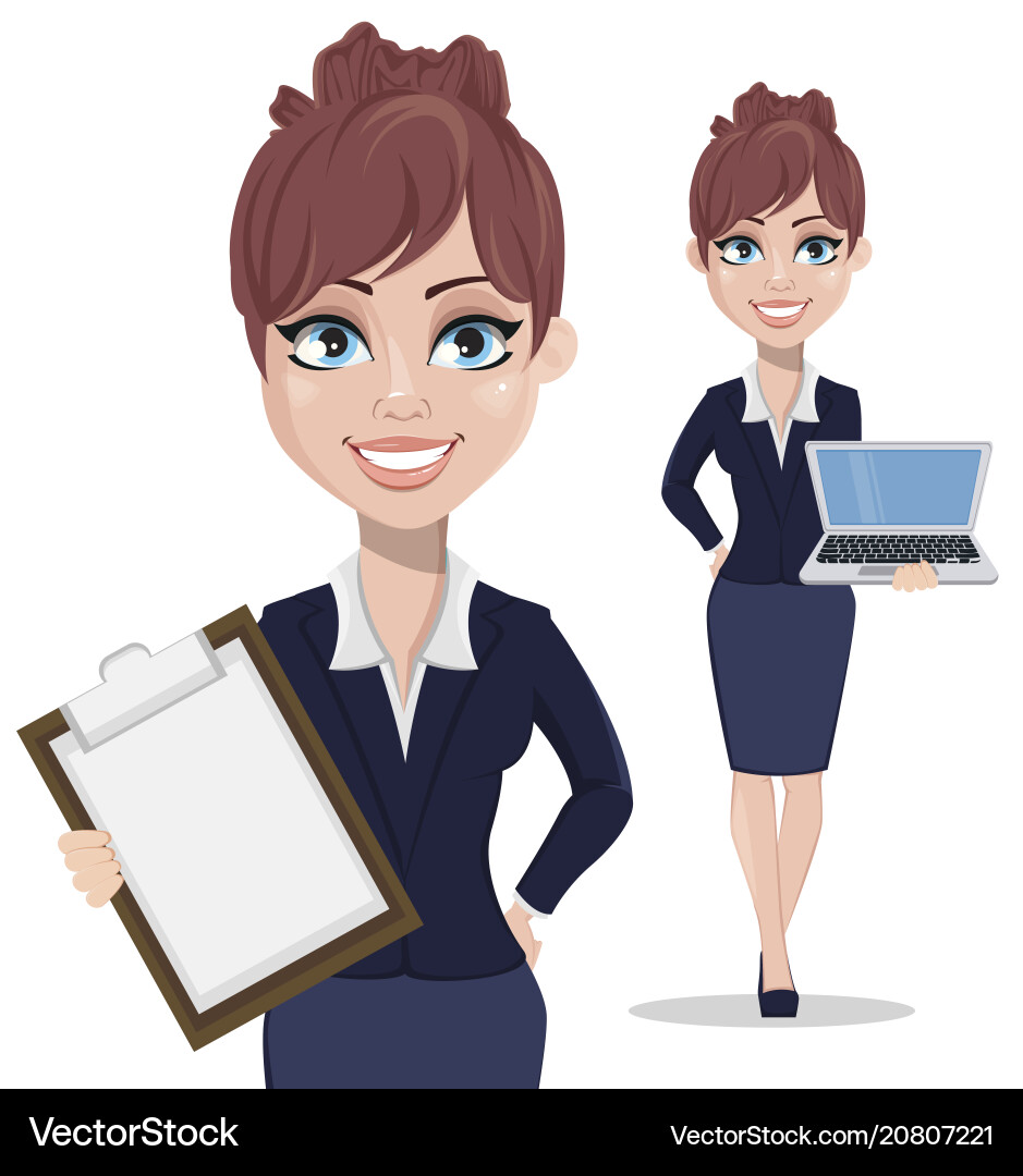 Beautiful business woman in office style clothes Beautiful business woman in office style clothes vector image