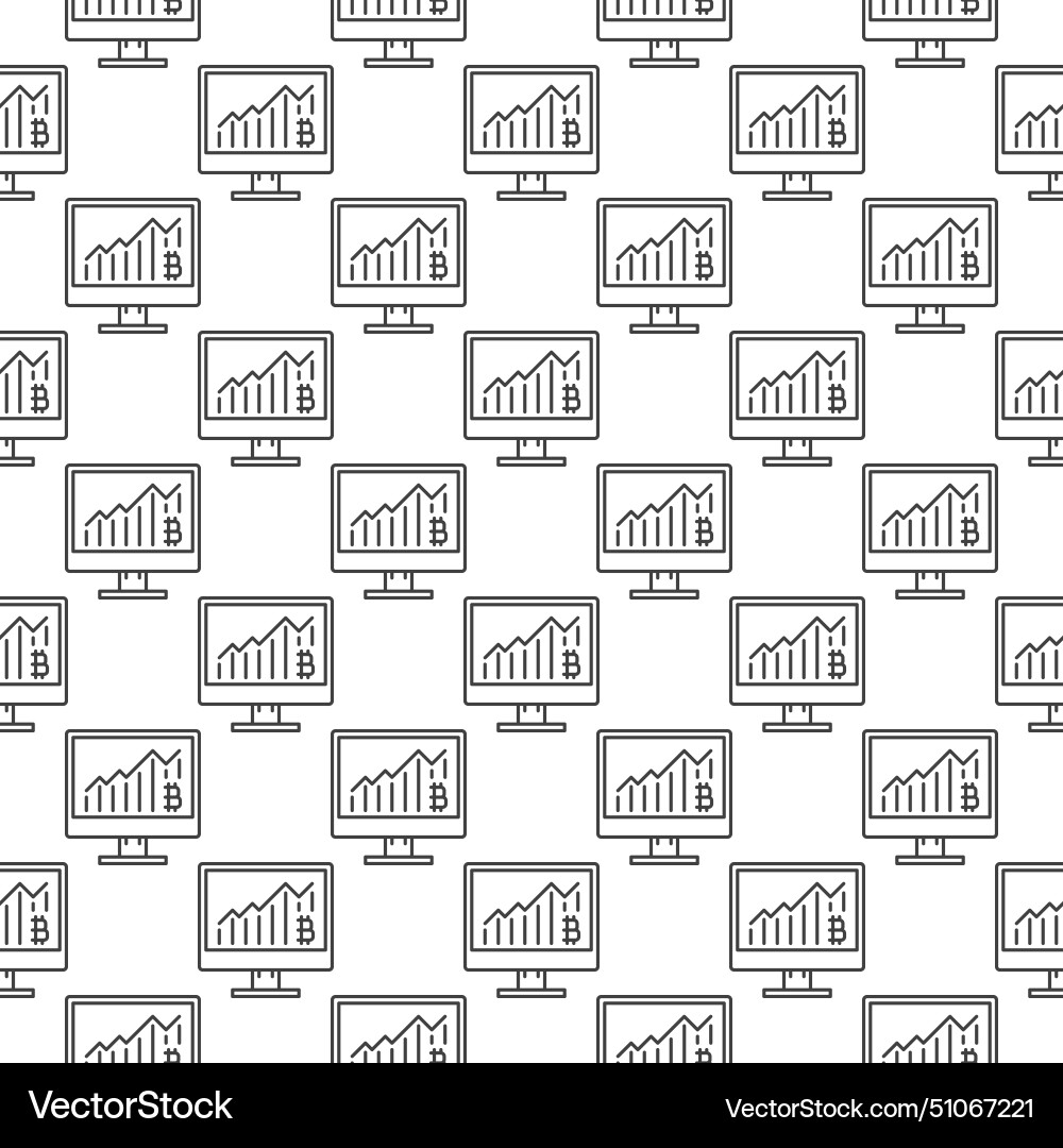 Bitcoin graph on pc display cryptocurrency Bitcoin graph on pc display cryptocurrency vector image