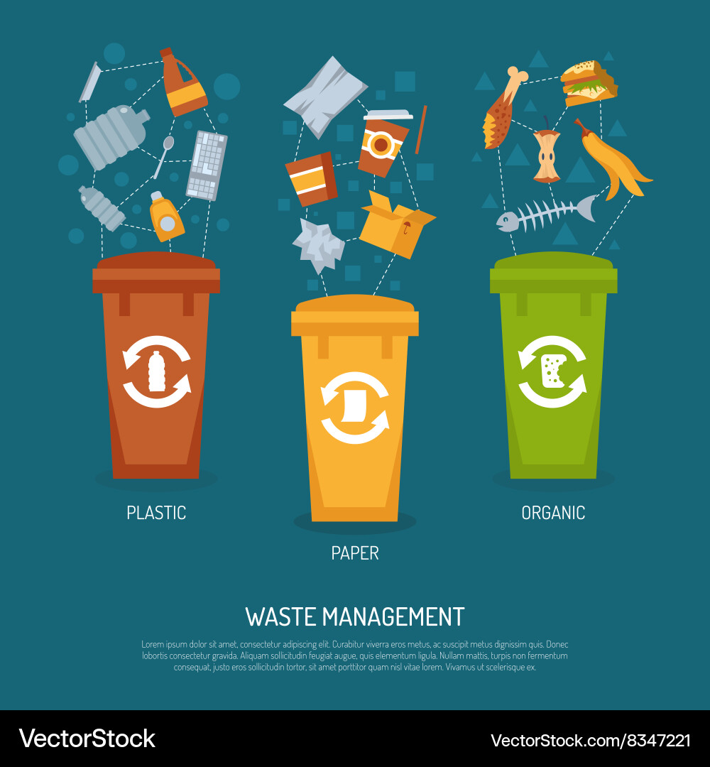 Garbage sorting vector image