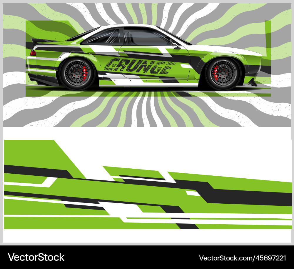 Geometric Car Decal Kit - Abstract Stripes Vector Image