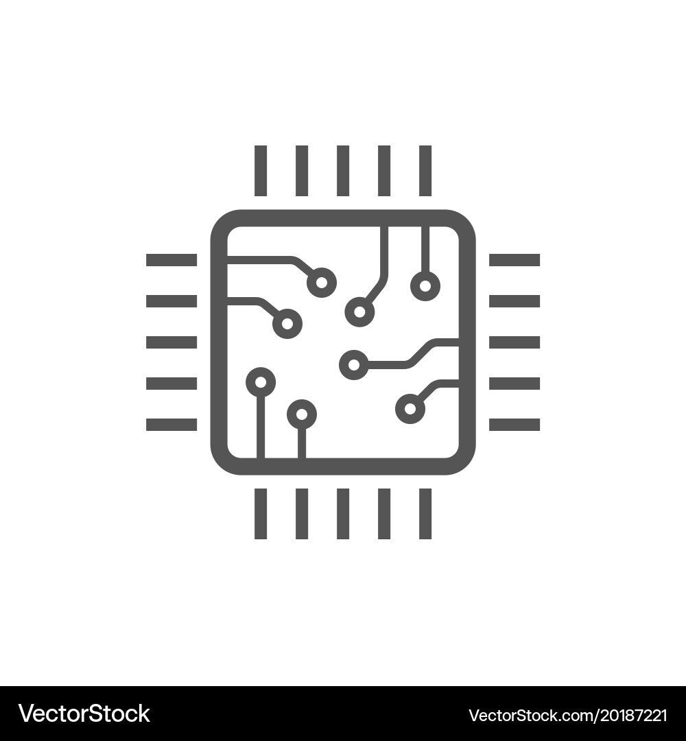 Isolated Microchip Icon vector image