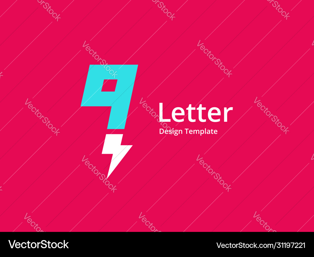 Letter q or number 9 lightning logo icon design Letter q or number 9 lightning logo icon design vector image
