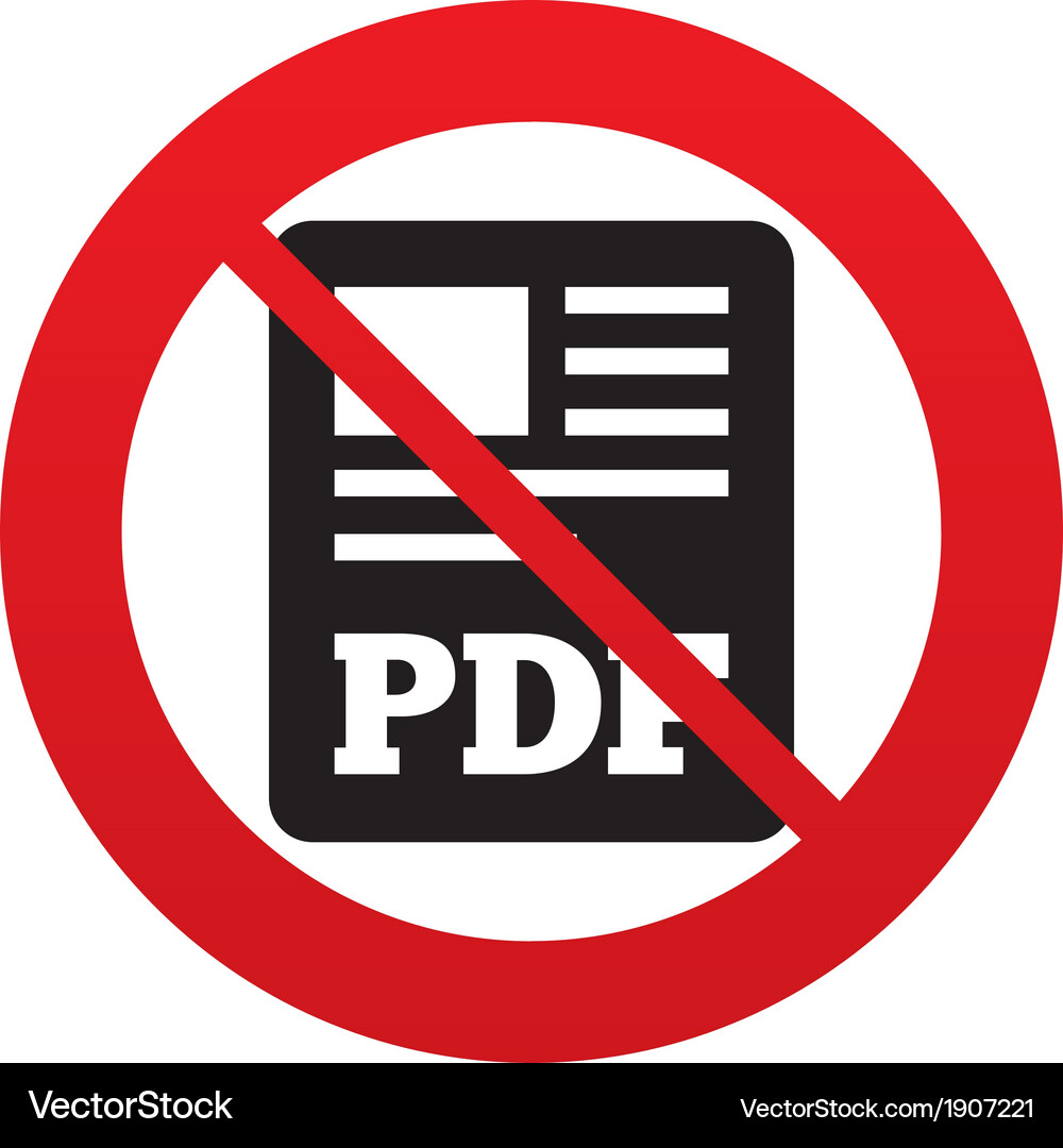 No pdf file document icon download button Vector Image