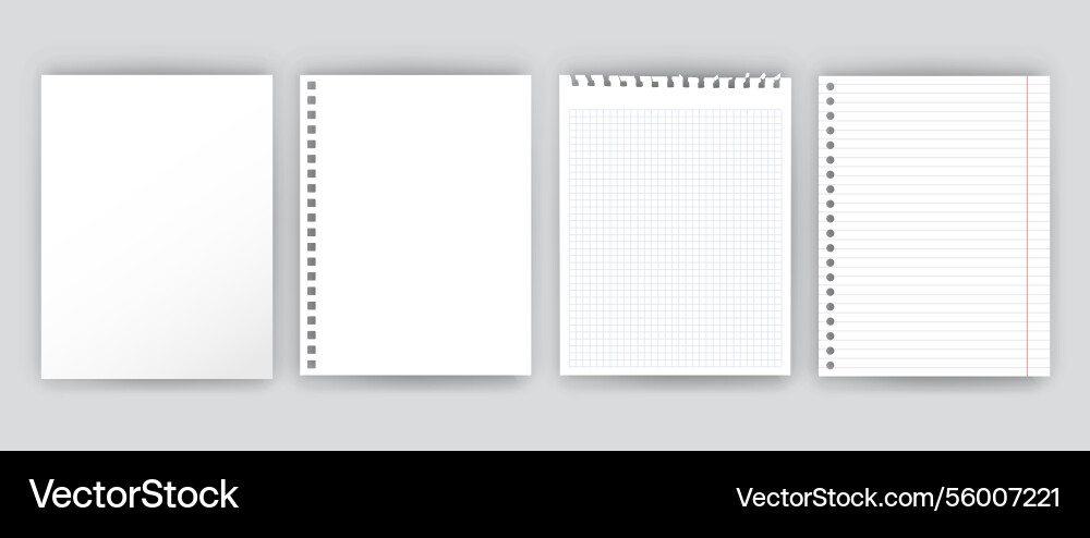 Note paper notebook blank white sheets of square Note paper notebook blank white sheets of square vector image