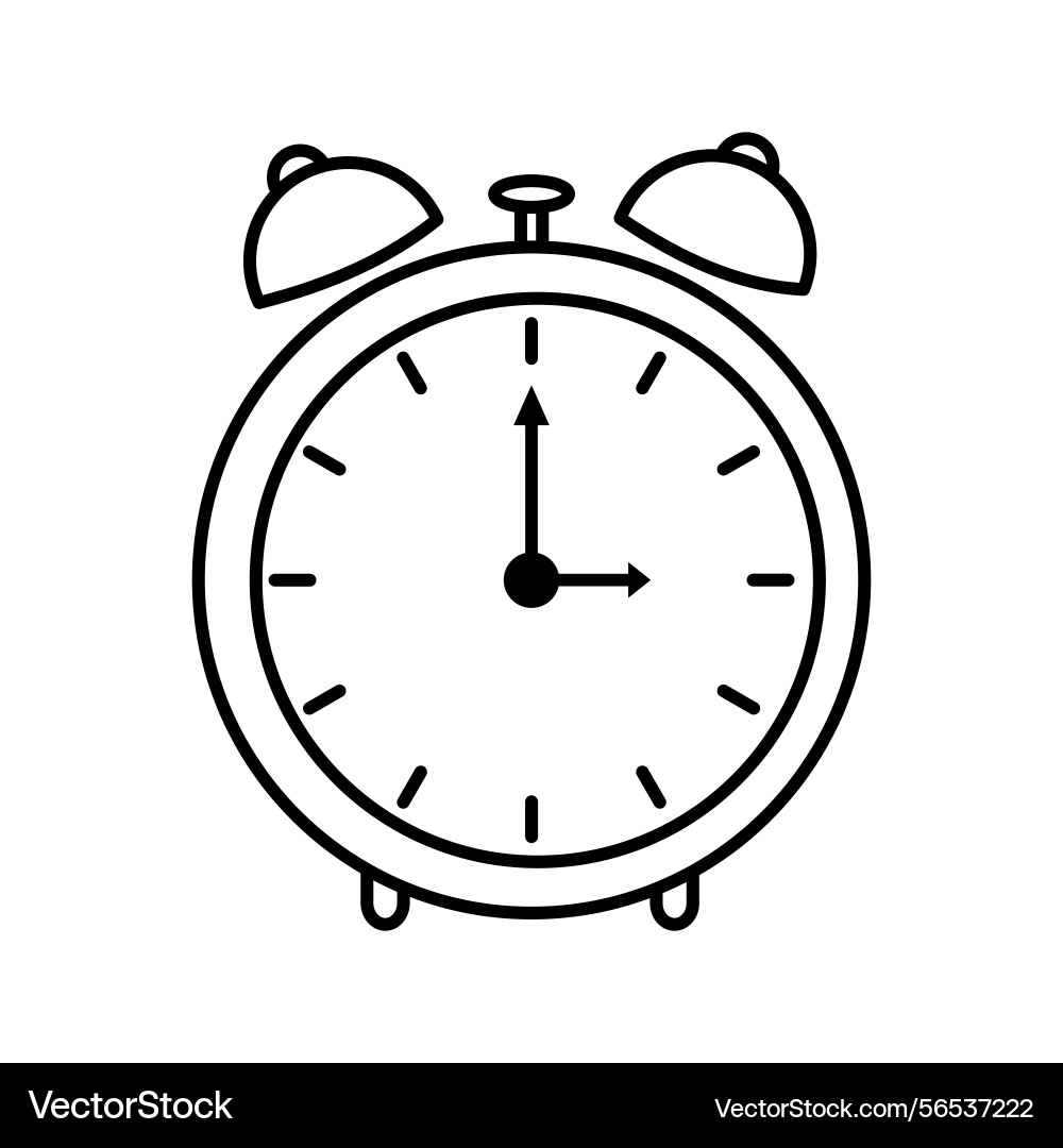 Alarm clock icon outline symbol for web Alarm clock icon outline symbol for web Vector Image