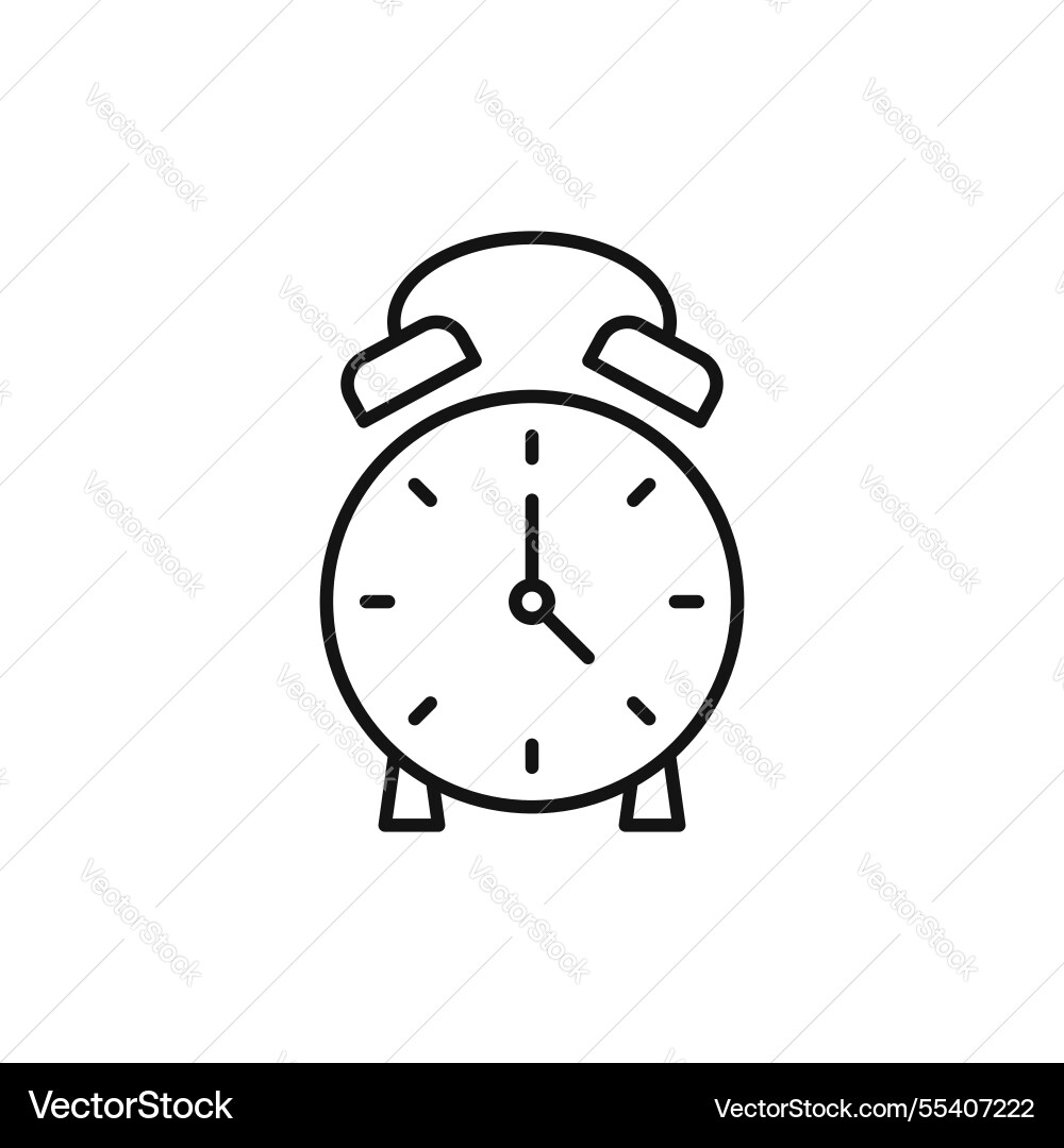 Alarm clock icon simple thin line Alarm clock icon simple thin line vector image