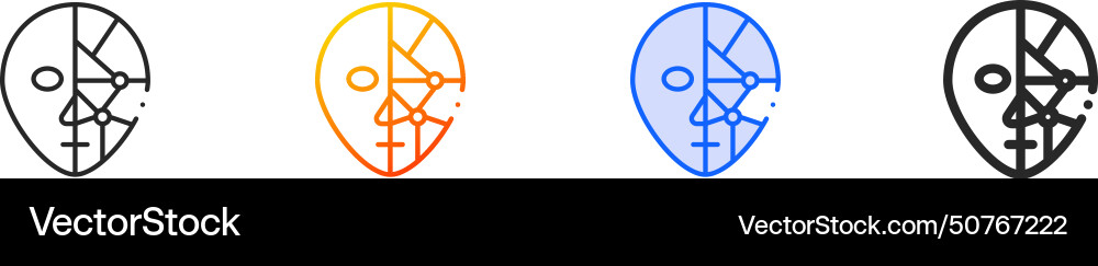 Artificial intelligence iconthin linear gradient Artificial intelligence iconthin linear gradient vector image