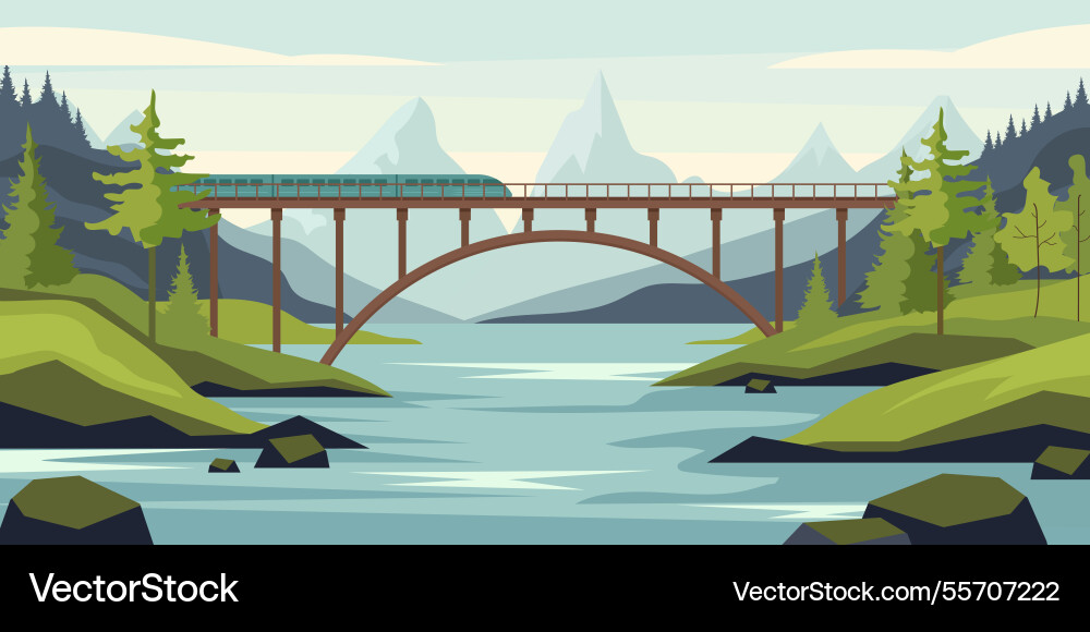 Bridges landscape urban background with bridge Bridges landscape urban background with bridge vector image