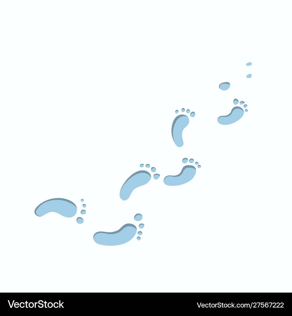 Cartoon Footprint, Yeti Path vector image