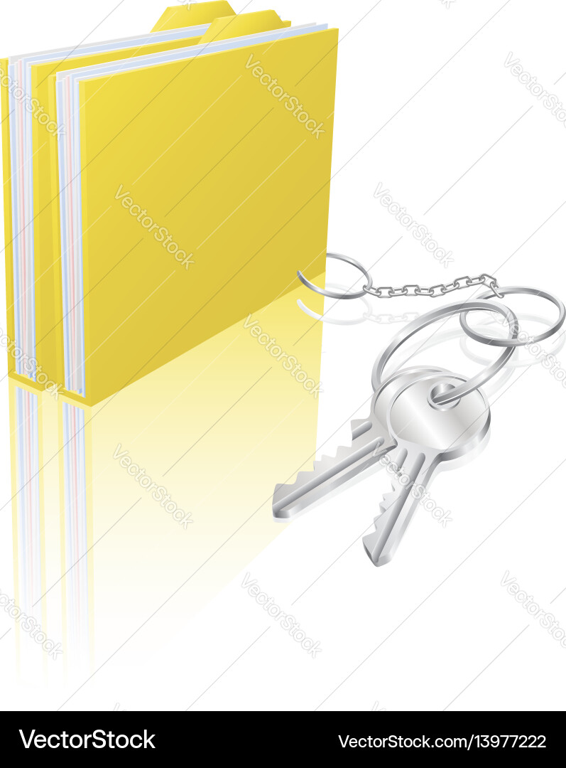 Computer file keys document security concept Computer file keys document security concept vector image