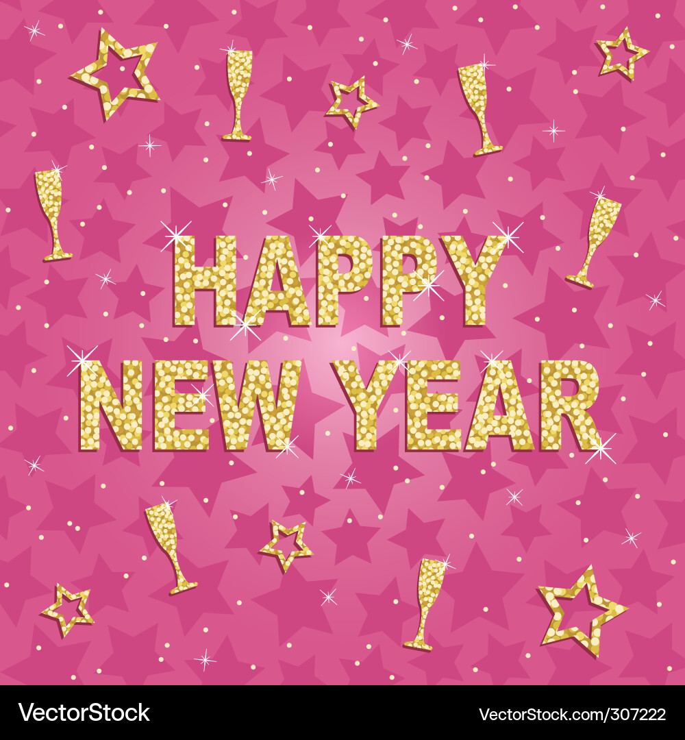 Neujahrsgrüße Vektorbild