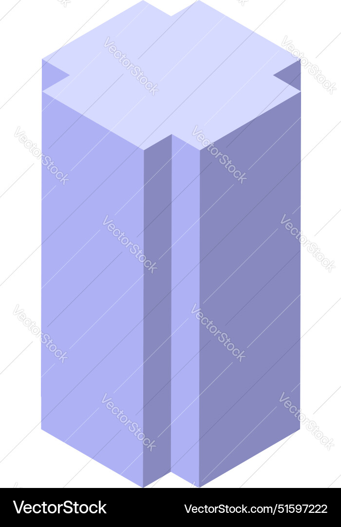 Purple rectangular cuboid shape standing Vector Image