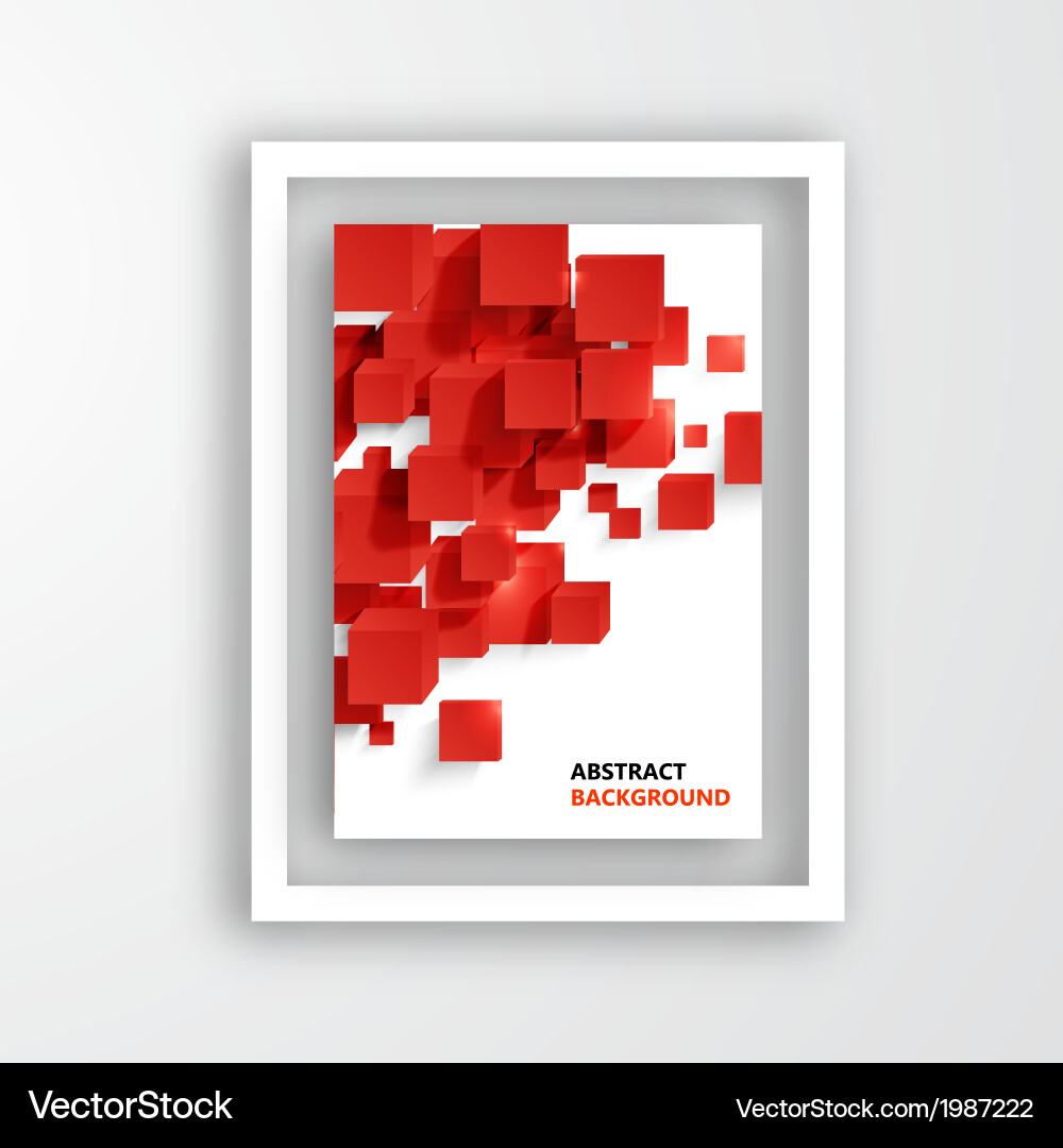 Red Square Abstract Background Vector Image