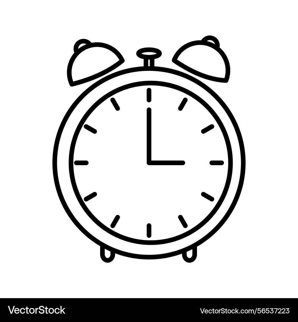 Alarm clock icon editable stroke linear Alarm clock icon editable stroke linear vector image