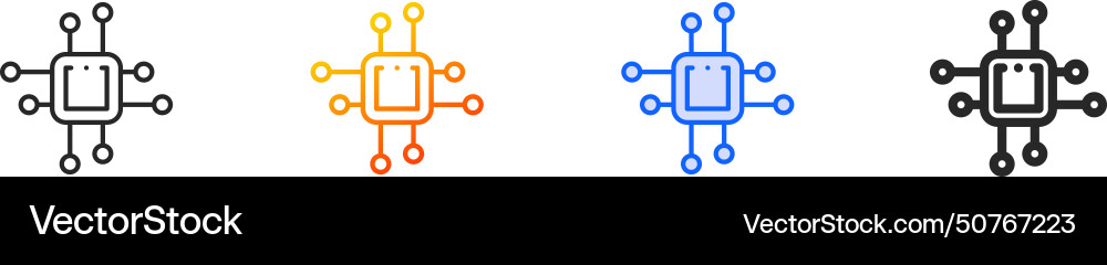 Artificial intelligence iconthin linear gradient Artificial intelligence iconthin linear gradient vector image