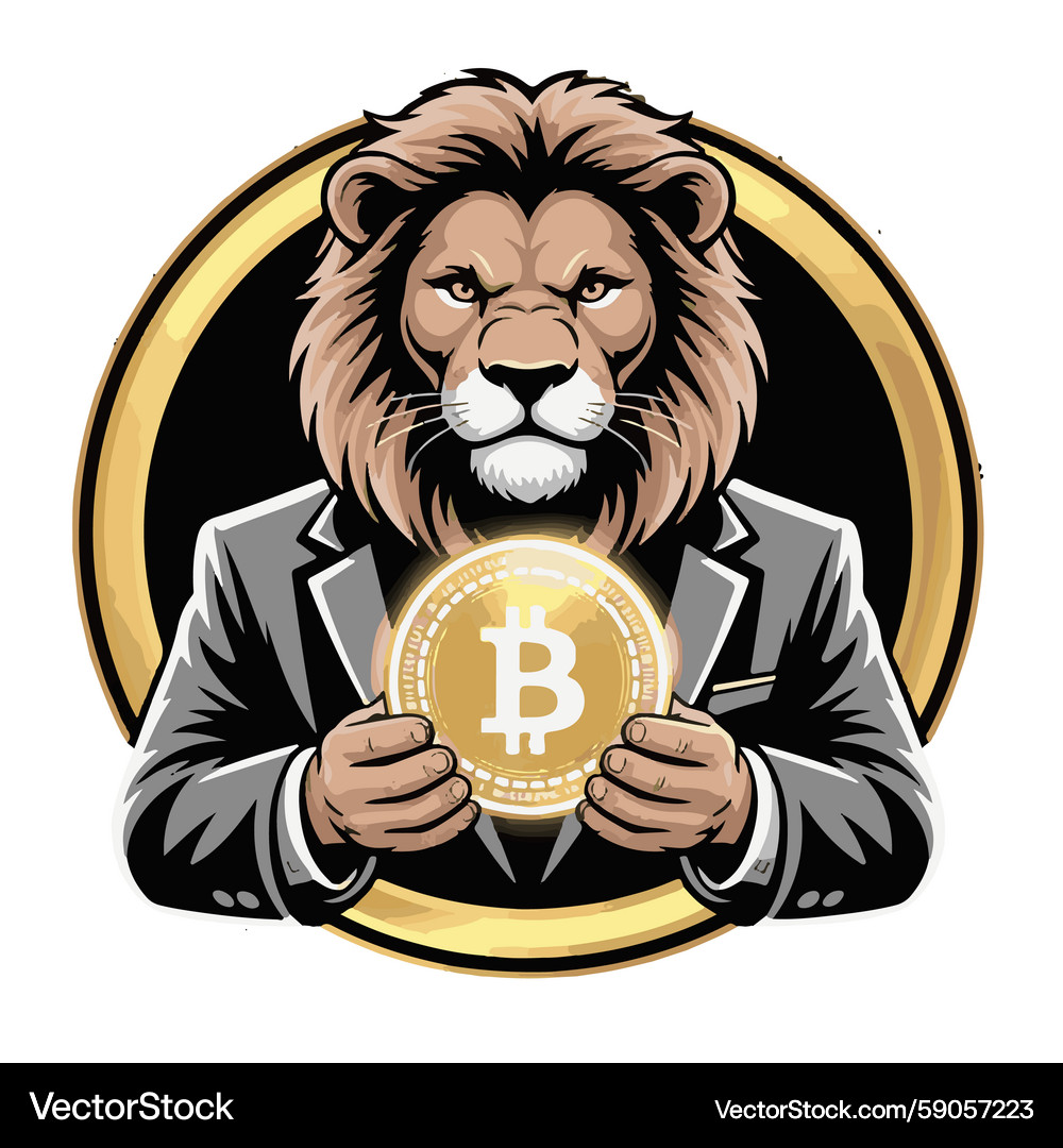 Bitcoin boss lion (59057223) – Royalty-Free Vector | VectorStock