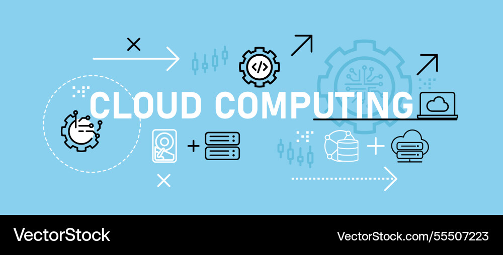 Cloud computing conceptual wireless technology Cloud computing conceptual wireless technology vector image