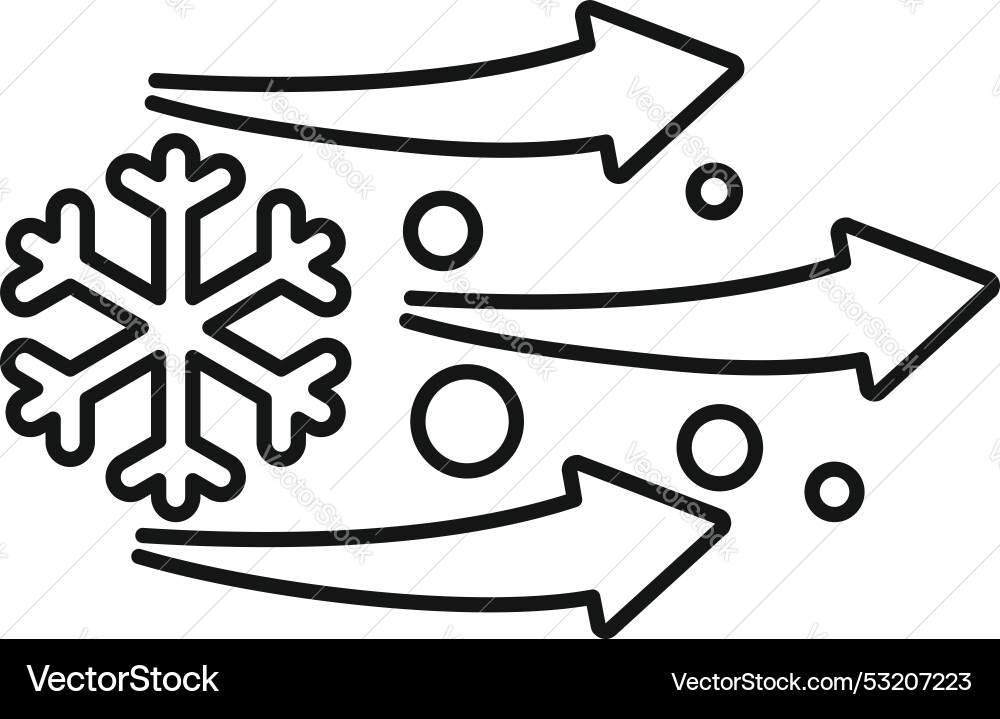 Cold wind blowing with snowflake and arrows icon Cold wind blowing with snowflake and arrows icon vector image