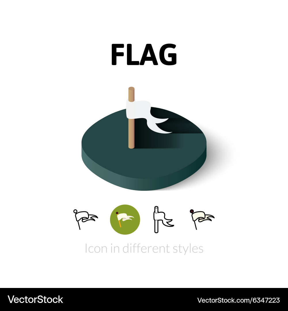 Flag icon in different style Vector Image