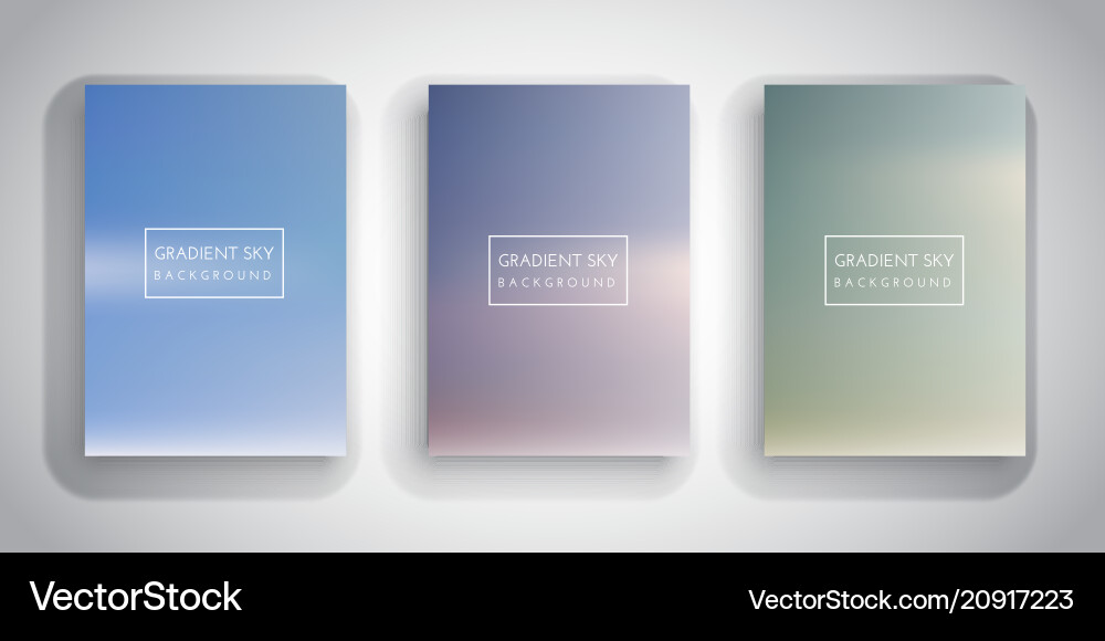 Gradient Sky Backgrounds Collection Vector Image