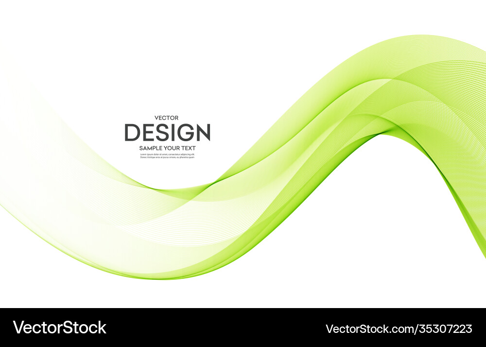 Green color abstract wave design element Green color abstract wave design element vector image