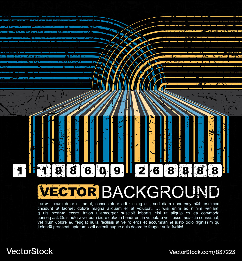 Grunge Barcode Background Vector Image
