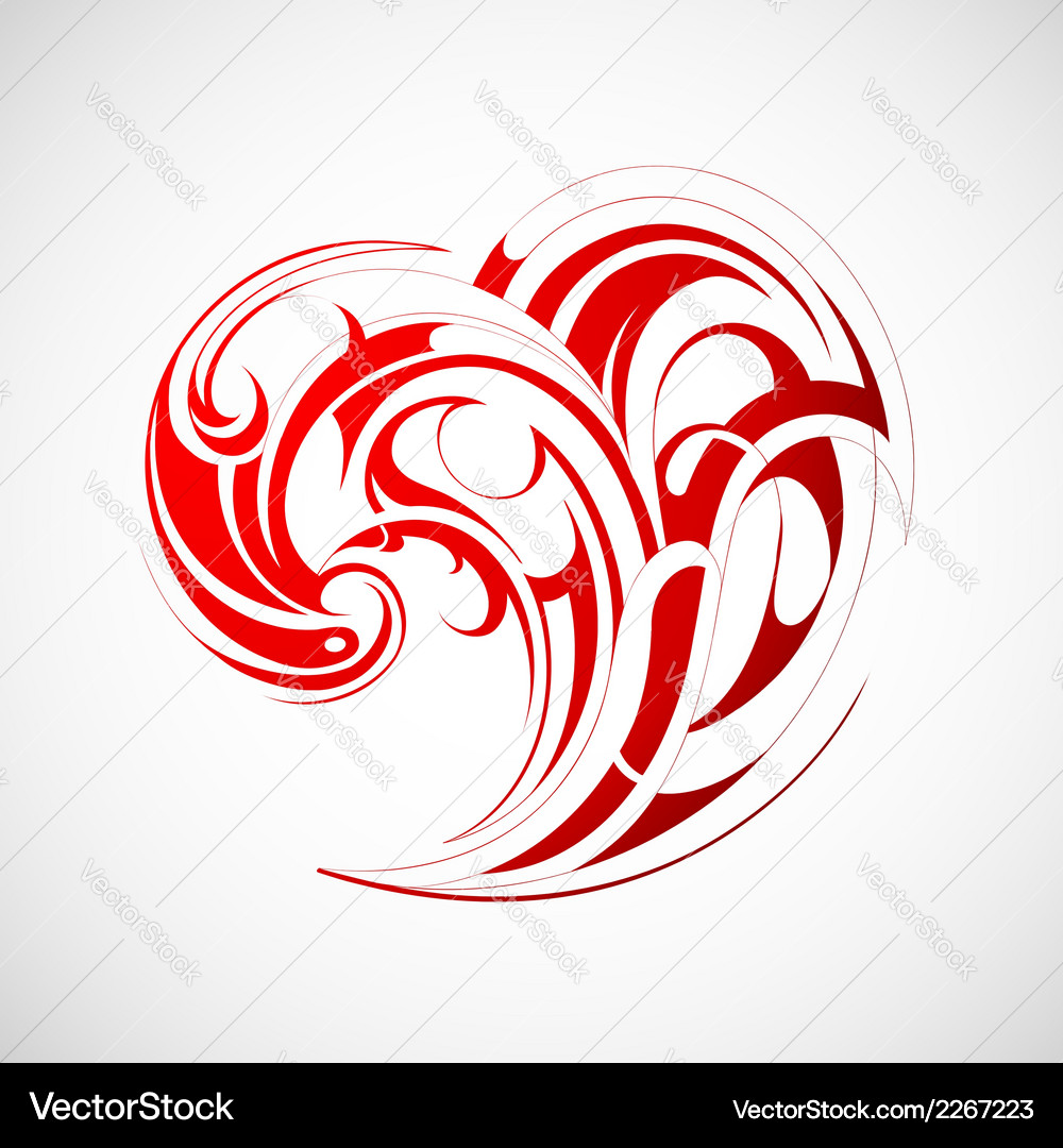 Heart shape tattoo Royalty Free Vector Image - VectorStock
