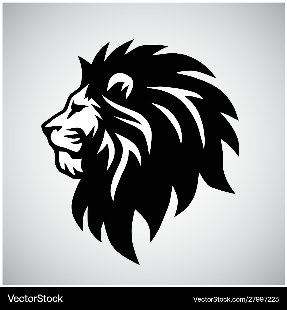 Lion Head Mascot Icon Vector Image